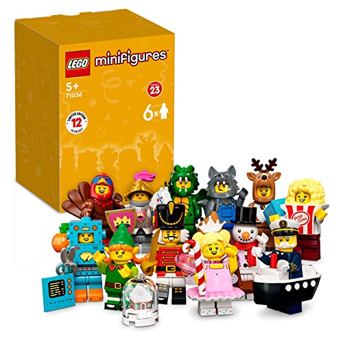 LEGO 71036 Minifiguren Serie 23 - 6er Pack, Limitierte Auflage 2022, Überraschungstüte mit 6 zufällig ausgewählten Minifiguren von 12