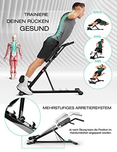 Sportstech Gesund&Fit in 2022 6in1 Bauch und Rückentrainer Krafttraining Zuhause | Rückenstrecker ergonomisch verstellbar | Rückenretter & Bauch Beine Po Trainingsgerät für Home Gym Equipment