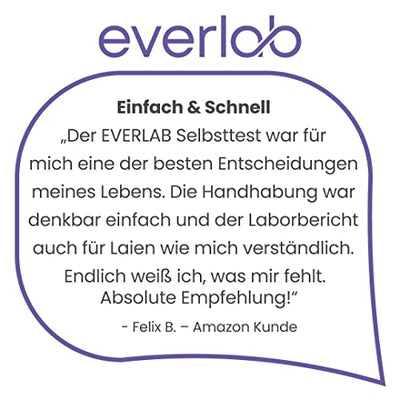 EVERLAB Lebensmittel-Reaktionstest – IGE & IgG4 Screening für 40 verschiedene Lebensmittel| Detaillierte Auswertung | Selbsttest für Zuhause