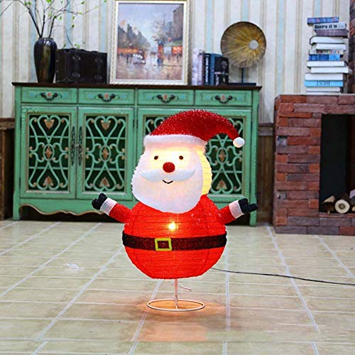 WANGIRL Lit Schneemann Figur Weihnachtsmann LED Santa Beleuchtet Warm Weiß Metall Eisen Rahmen Flanell Weihnachten Deko Innen Außen Draussen (Color : 01)