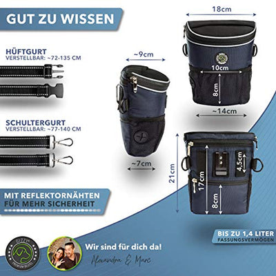 GIZZY® DAS ORIGINAL - Leckerlibeutel für Hunde - Innovative Einhand-Öffnung zur blitzschnellen Belohnung - Futterbeutel Hunde für Training & Welpenerziehung (Mitternachtsblau)