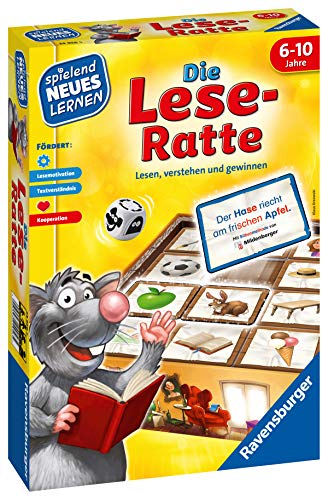 Ravensburger 24956 - Die Lese-Ratte - Spielen und Lernen für Kinder, Lernspiel für Kinder ab 6-10 Jahren, Spielend Neues Lernen für 1-4 Spieler