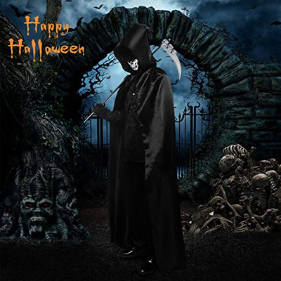 Halloween Umhang Set,Halloween Kostüm Set,Vampir Umhang,Halloween Umhang, Halloween Gesichtsmaske Handschuhe Halloween Sense für Halloween Party Dekoration Cosplay