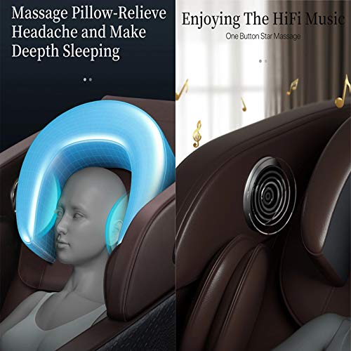 Lzour Ganzkörper-Airbags-Massagestuhl, Massagestuhl-Recliner mit Null-Gravity, Ganzkörper-Luftdruck, Bluetooth, Hitzel- Fußwalze enthalten