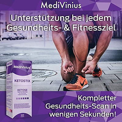 KETOSTIX® 100 Stück für sofortige Ketose Messergebnisse I Keton Teststreifen für die effektive Keto Ernährung und Diät I Ketosticks, Keton Sticks Urin