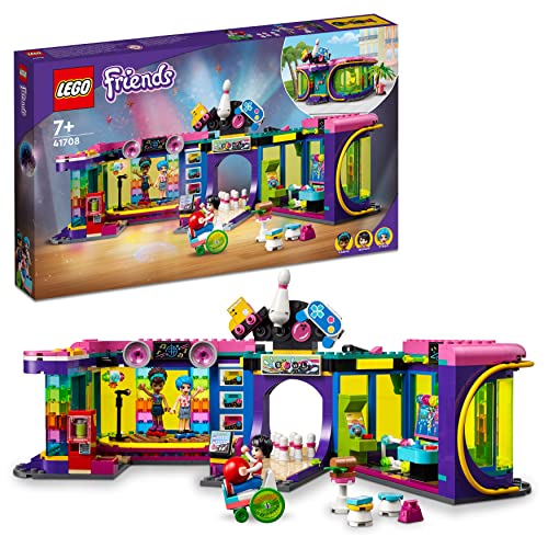 LEGO 41708 Friends Rollschuhdisco Spielzeug mit Arcade und Bowling mit Mini-Puppen, u.A. Andrea, als Geschenk für Kinder ab 7 Jahren