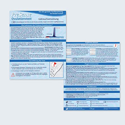 PreSense® - Ovulationstest Fruchtbarkeitstest für Eisprung – Schnell, Sicher, Zuverlässig und Einfach – Urintest - Kinderwunsch - Schwangerschaft - 7 Stück