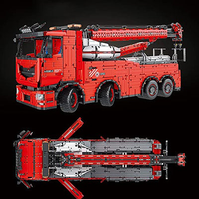 Mould Technik Kran LKW 19008, Technik Pneumatik LKW Ferngesteuert, 10966 Teile Technic Kranwagen Motorisierte Modell mit 19 Motoren, Custom Bausteine Kompatibel mit Lego Technik