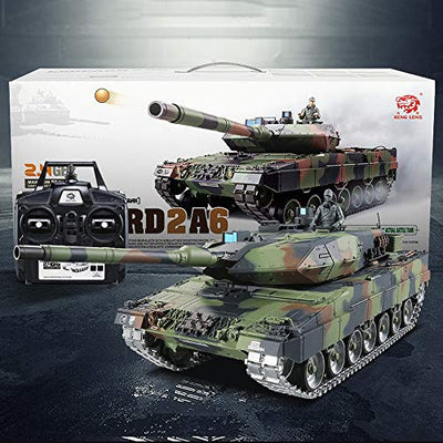 OUUED Hardcover Version 1.16 Große deutsche Leopard Tank Fernbedienung 2.4G Militär Kampf PS-starken Crawlers Chariot Batterie Off-Road-Simulation Jungen Teen Ostern Weihnachtsgeschenke