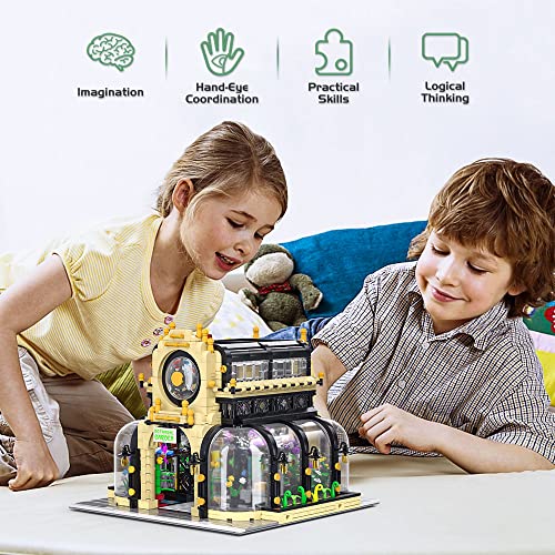 Mould King Haus Bausteine Bausatz Botanischer Garten Bauspielzeug-Set Mit Led-licht 360°-Panorama-Design Moc Klemmbausteine Weihnachten Wohnkultur Für Erwachsene Und Kinder (2147 Teile)