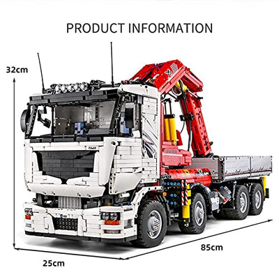 Technik Pneumatik Kran LKW, Mould 19002, Groß Technik Ferngesteuert Truck mit Anhänger, Baufahrzeug Kompatibel mit Lego Technic - 8238 Teile