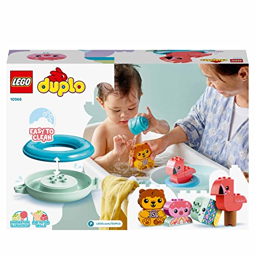 LEGO 10966 DUPLO Badewannenspaß: Schwimmende Tierinsel, Badespielzeug für Babys und Kleinkinder von 1,5 - 3 Jahre, Badewannenspielzeug, Lernspielzeug für Jungen und Mädchen