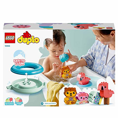 LEGO 10966 DUPLO Badewannenspaß: Schwimmende Tierinsel, Badespielzeug für Babys und Kleinkinder von 1,5 - 3 Jahre, Badewannenspielzeug, Lernspielzeug für Jungen und Mädchen