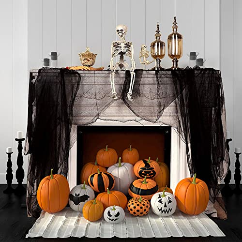 Wzone Halloween Gruselige Schwarz Tuch 215 x 500 cm (84 x 197 in), Schwarz Cover Gaze für Gothic Dekoration, Super Große Gruselige Tuch für Halloween Haunted Hause Party Cover Decorations