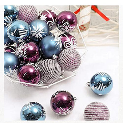 ZXCVBNM Weihnachtskugel24pcs Weihnachtskugeln Weihnachtsbaumdekor hängende Verzierung weihnachtskugeln baumkugeln (Color:A)