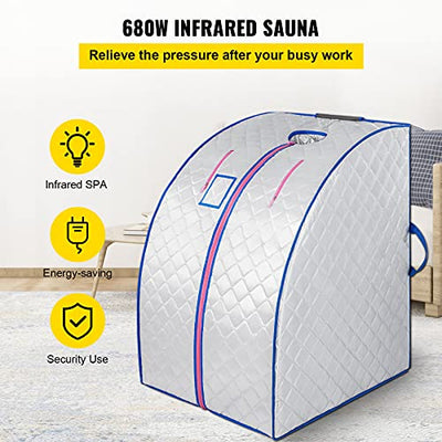 VEVOR Infrarot-Sauna, tragbar, für den Innenbereich, faltbar, 1000 W, Heimsauna, Dampfkabine, persönliches Spa, Trockensauna, Heizung, Schlankheit, halten Sie Fitness