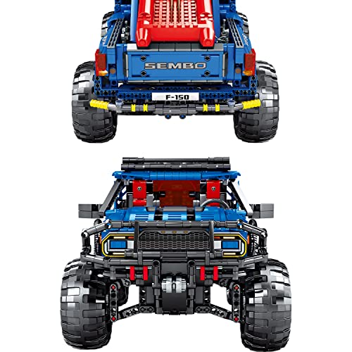 Offroad-Pickup-Bausteine Sets,Geländewagen im Maßstab 1:10 Modellbausteine,Spielzeug, Sammel-LKW,für Jungen ab 14+Jahren,Erwachsene (1639 Stück)