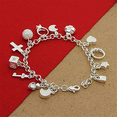 Armband 925 Sterling Silber Armband Mit Mehreren Anhängern Zirkon Armbänder Für Damen Party Charm Schmuck Geschenk