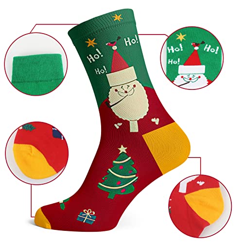 INSANYJ Weihnachtssocken Damen Herren, Lustige Socken Geschenke für Frauen Weihnachten Neuheit Baumwolle, XMAS Thermosocken Wintersocken Skisocken für Weihnachten und Adventskalender