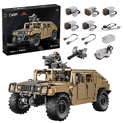 Heid Technik Off-Roader Bauset für Humvee H1, CADA Master C61036w Technik Hummer Geländefahrzeug 4x4 Modellbausatz mit 5 Motoren, 3935 Klemmbausteine Kompatibel mit Lego Technic