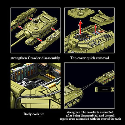 MISINI Technik Panlos 628010 T28 Super Heavy Tank Bausteine Klemmbausteine, WWII Militär Amerikanisches Schwerer Panzer Modellbausatz, 2986 Teile Panzer Spielzeug für Erwachsener, Kompatibel mit Lego