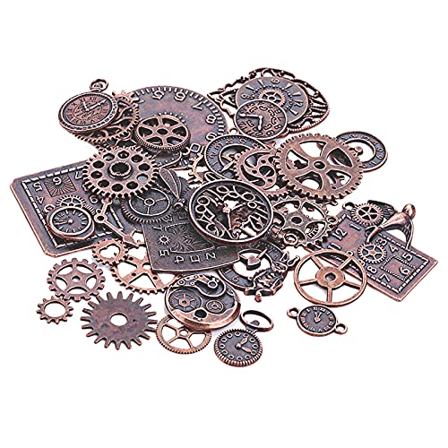 40 Stück Steampunk Anhänger Charms, Metall Retro Zahnrad Charms, Antike Anhänger Steampunk Charms Schmuck DIY