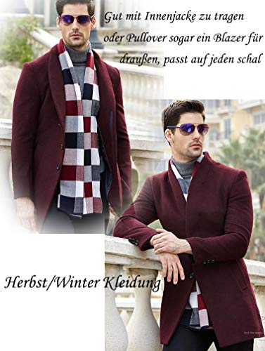 FTCayanz Herren Mantel Business Wollmantel Warm Wintermantel Lange Jacken Grau L