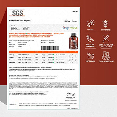 Eisen Tabletten - 365 vegane Eisentabletten für 1 Jahr Vorrat - Gut verträgliches Eisenbisglycinat in jeder Tablette - Wichtiges Spurenelement & Hohe Bioverfügbarkeit - Iron Tablets - WeightWorld