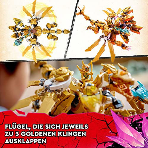 LEGO 71774 NINJAGO Lloyds Ultragolddrache, Set mit Drachen-Figur und 9 Mini-Actionfiguren inkl. Lloyd, Kai und Zane, Spielzeug für Kinder ab 9 Jahren, Geschenk für Mädchen und Jungen