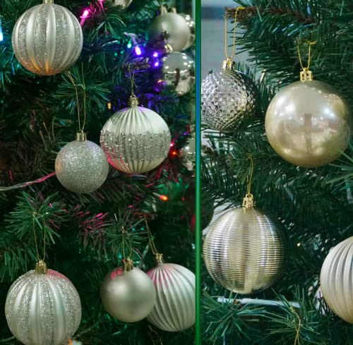 50PCS Weihnachtskugeln Ornamente für zarte Weihnachtsdekoration Kugeln Bastelset Bruchsichere Kunststoff weihnachtsbaumschmuck Kugeln Kit für Neujahrsfeier