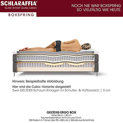 Schlaraffia Arabella Boxspringbett 180x200 cm beige inkl. GELTEX® Topper Taschenfederkernmatratzen H2 & H3