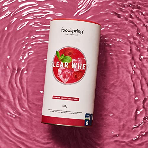 foodspring Clear Whey, Raspberry Mojito, 480g, Leichter und erfrischender Protein-Shake mit hochwertigem Whey-Isolat