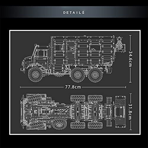 VSEG Technik Wohnwagen 6x6 Off-Road Truck, RAEL LE-J907, 6689 Teile Ferngesteuert Auto mit 9 Motor, Campingaufbau, Technic Riesigen Truck Modell Bausatz Kompatibel mit Lego Technik