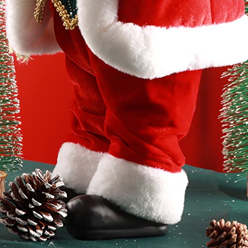 ABXMAS Weihnachtsmann Figur für Weihnachtsdeko Ornament, Santa Claus Puppe für Fenster Tisch Display Tisch 50cm, Weihnachtsmannpuppe Spielzeug Geschenk Kinder Mädchen Erwachsene