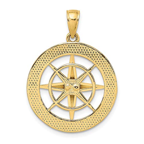 Damen-Halskette mit Anhänger, 14 Karat Gold, nautischer Kompass, Schmuck, Geschenke, Metall