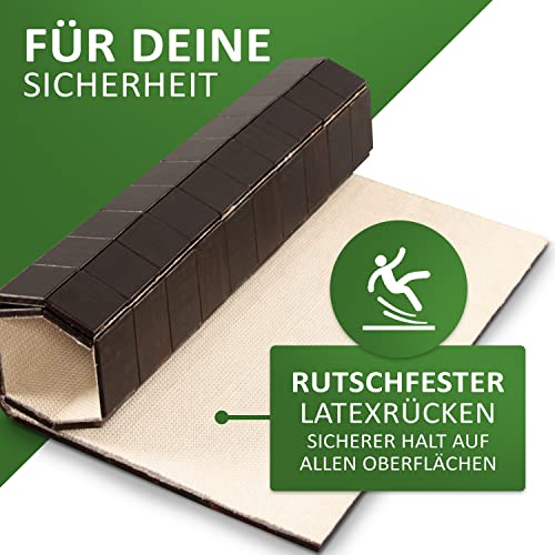 Rutschfeste Badematte aus Bambus von DE-COmmerce I Fussmatte Badteppich Bambusmatte Duschmatte Badezimmermatte Bamboo Badematte mit Anti-rutsch Rückseite I Badvorleger KARO Ebony 50 x 50 cm