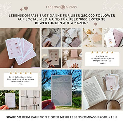 40 Achtsamkeitskarten von Lebenskompass® - Anti Stress Achtsamkeit Karten - Affirmationen, Übungen, Glückskarten & Sprüche Kärtchen - Mitbringsel Geschenkidee/Kleines Geschenk für Frauen & Freundin