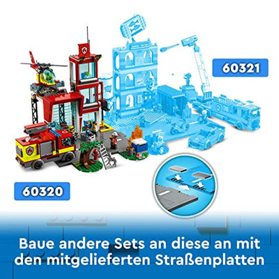 LEGO 60320 City Feuerwache, Feuerwehr-Spielzeug für Kinder ab 6 Jahren mit Garage, Feuerwehrauto und Hubschrauber, Geschenkidee zu Weihachten