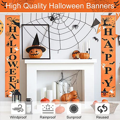 Favengo Halloween Banner ,Happy Halloween Banner,halloween banner outdoor,Halloween Party Dekoration Hängende Hintergrund Banner für Halloween Drinnen Draußen Party