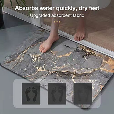 Super Absorbierende Floor Mat rutschfest DXDX Diatomit Badematte 44×60cm 4-Lagiges Absorbierendes Design Badezimmer Badematte Resist Dirt Waschbar Teppich für Bad Schnell Einfach zu Säubern