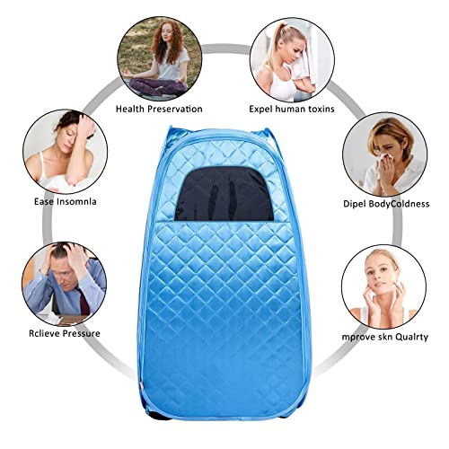 Tabeskly Mini Tragbare Mobile Sauna FüR Zuhause Dampfsauna Saunakabine Saunazelt Heimsauna Zeltsauna Portable Saunen Faltsauna 1 Person Homesauna Verdicken（Blau 1,3 Meter Hoch）