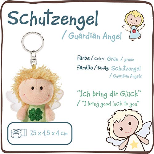 NICI Schlüsselanhänger Schutzengel „Ich bring dir Glück“, Glücksbringer Engel I Schutzengel mit Kleeblatt I Engel Schlüsselanhänger für Schlüsselband, Schlüsselbund & Schlüsselkette I 34553, 7 cm