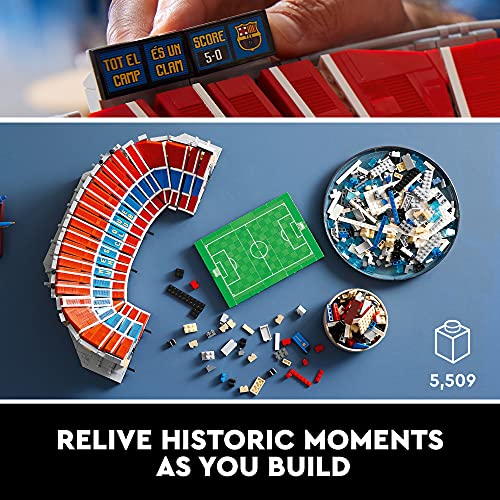 LEGO Camp NOU – FC Barcelona 10284 Building Kit; Build a Displayable Model Version of The Iconic Soccer Stadium (5,509 Pieces)