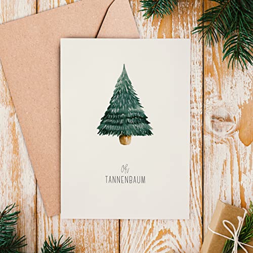 Weihnachtskarten mit Umschlag Set (12 Stück) - A6 Klappkarten für Weihnachten - Christmas Postkarte mit Umschlägen für deine Weihnachtsgrüße - Coole Weihnachtspostkarten mit und ohne Sprüche