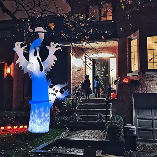 Moxled Halloween Aufblasbar Dekoration, 2,4M Halloween Terrible Geist Halloween Aufblasbare Ghosts Dekoration mit LED-Lichtern für Innen Außen Garten Party Dekoration