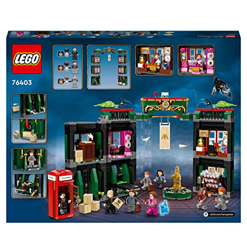 LEGO 76403 Harry Potter Zaubereiministerium modulares Set zum Bauen mit Minifiguren und Umwandlungsmechanismus, Geschenk zu Weihnachten für Sammler