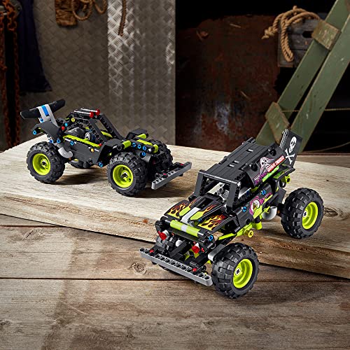 LEGO 42118 Technic Monster Jam Grave Digger Truck - Gelände-Buggy 2-in-1 Set, Spielzeugauto mit Rückziehmotor für Jungen und Mädchen ab 7 Jahren