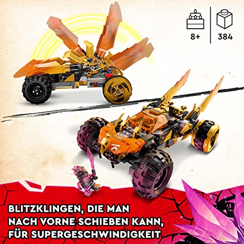 LEGO 71769 NINJAGO Coles Drachen-Flitzer, Set für Kinder mit Spielzeug-Auto, Schlangen-Figur und 3 Minifiguren, inkl. Kai und Cole, Geschenkidee zu Weihnachten