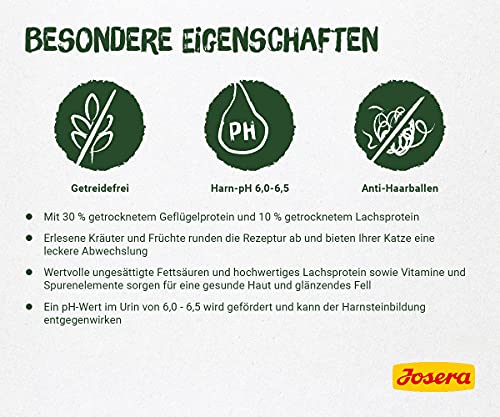 JOSERA NatureCat (1 x 10 kg) | getreidefreies Katzenfutter mit Geflügel- und Lachsprotein | Super Premium Trockenfutter für ausgewachsene Katzen | 1er Pack