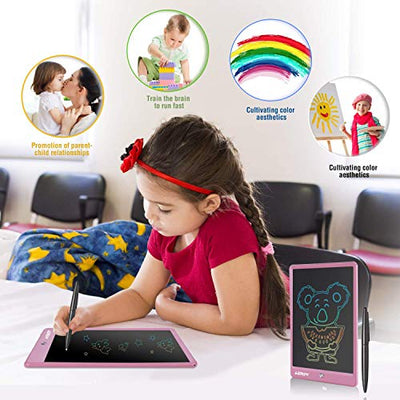 Bunte LCD Schreibtafel 10 Zoll LCD Writing Tablet Elektronischer Tablette Grafiktablet Digitaler Drawing Pad，Kinderspielzeug FÜR 3-12 Jahre Alte Mädchen (Rosa)